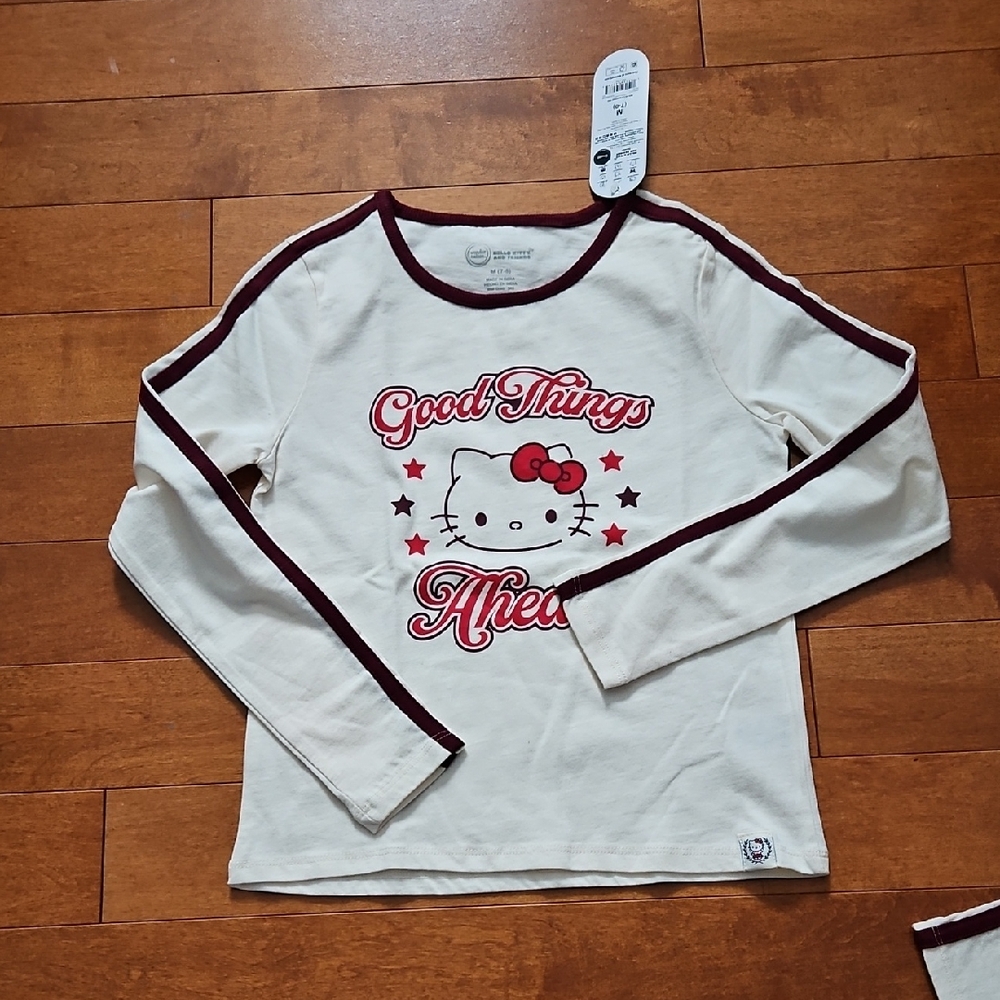 Nwt Hello Kitty Cream and Red Long Sleeve Tee